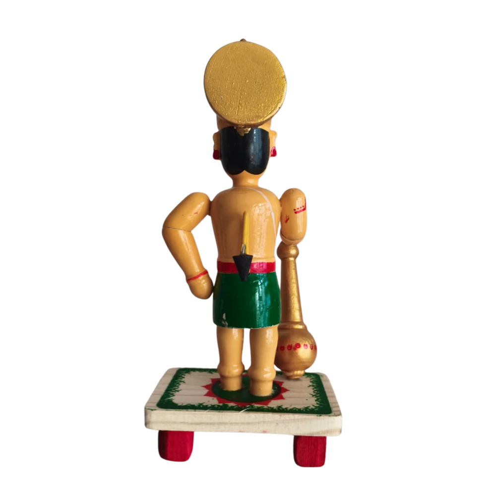 Devotional Decor - Etikoppaka Hanuman with Mace   Etikoppaka Lacquerware