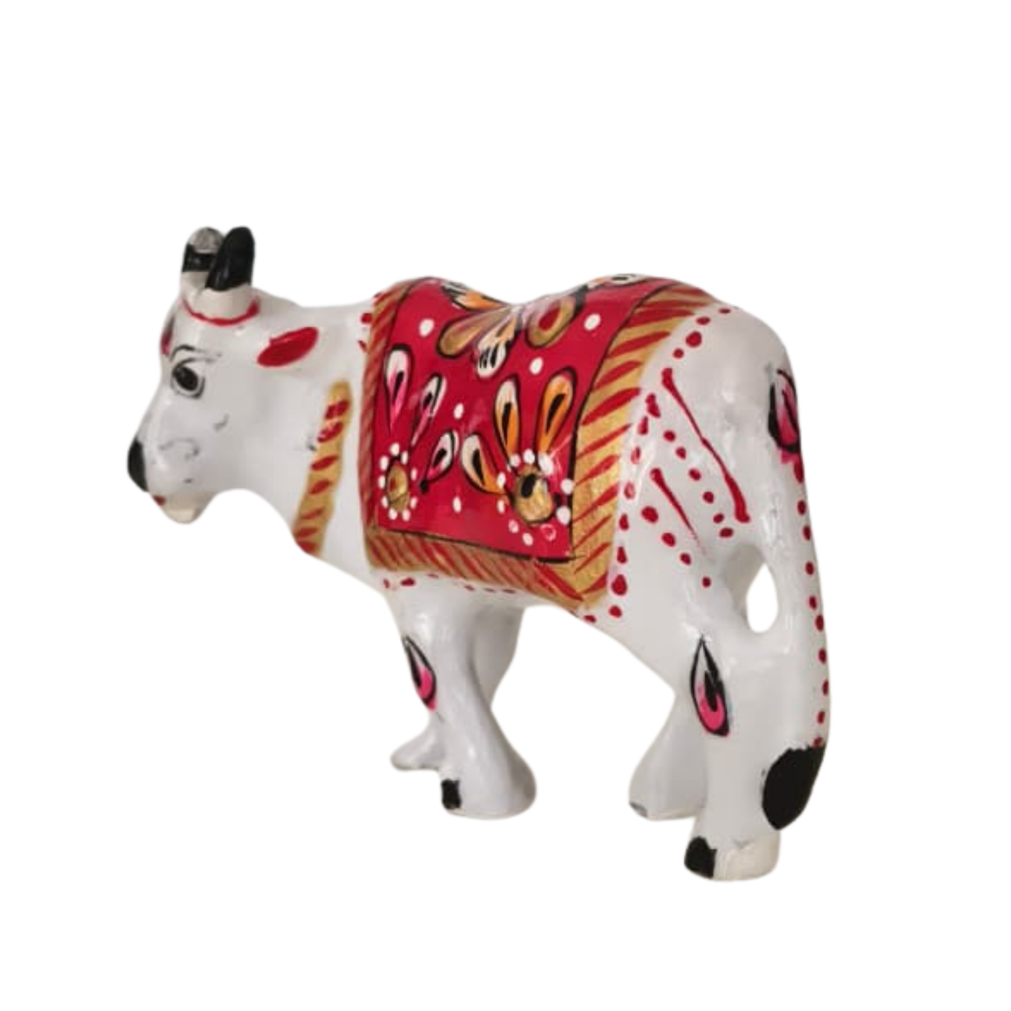 Hand-Painted Metal Cow