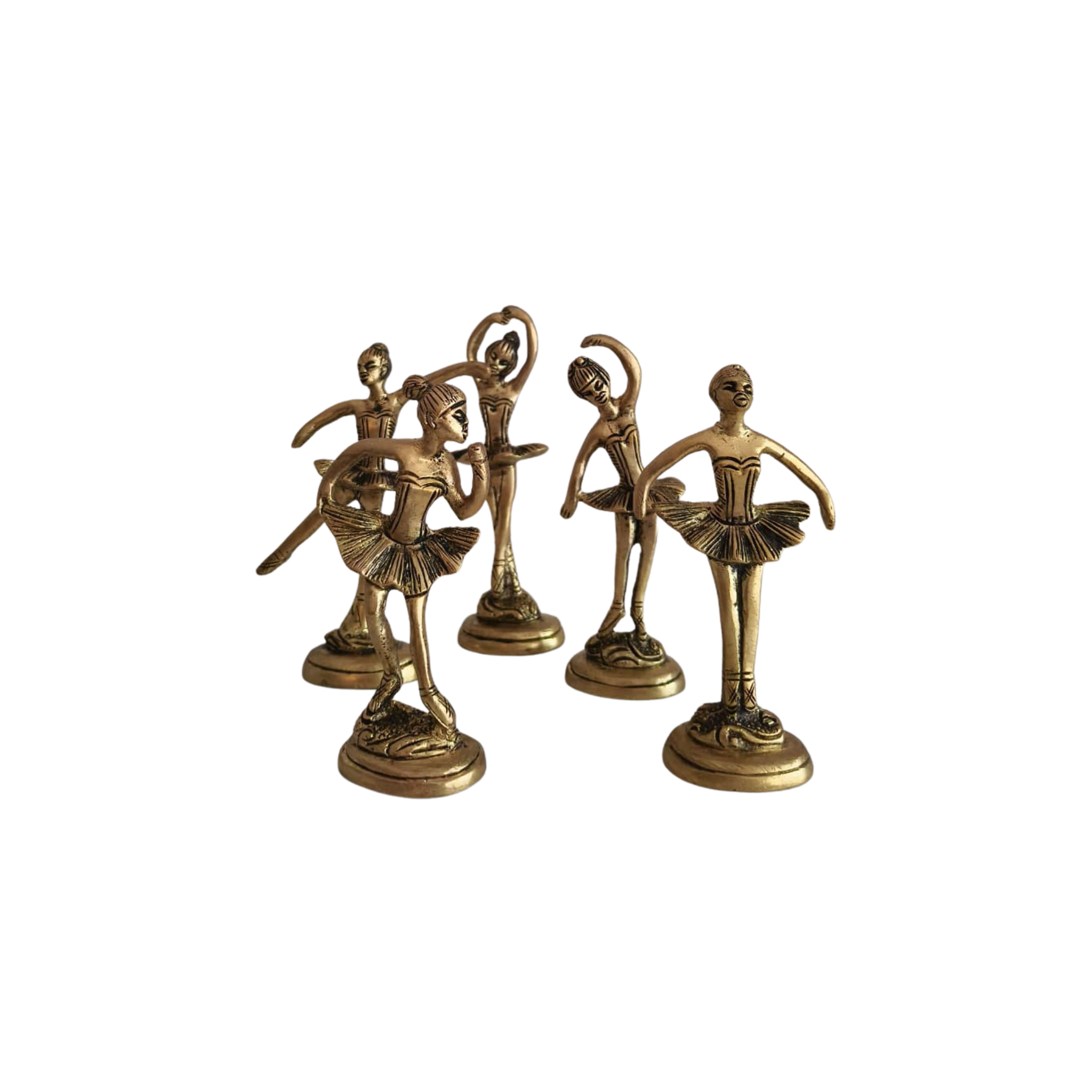 Brass Ballerina Figurines – Handcrafted Dancing Girl Statues for Home Décor