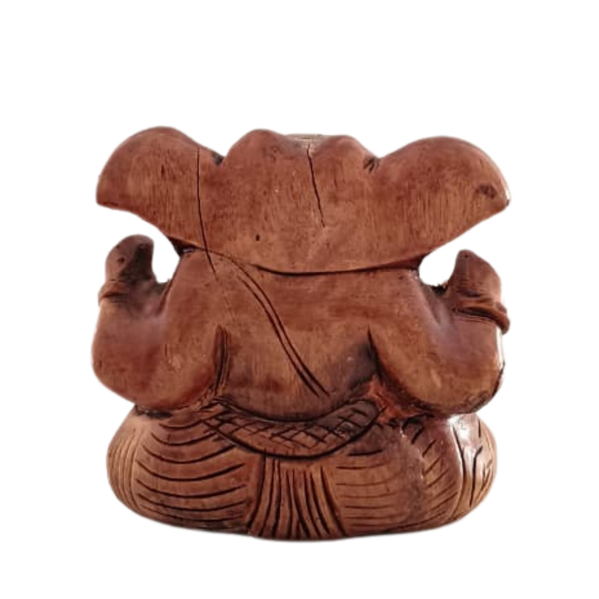 Decorative Wooden Ganesh in Seated Position | Handmade Religious Figurine
