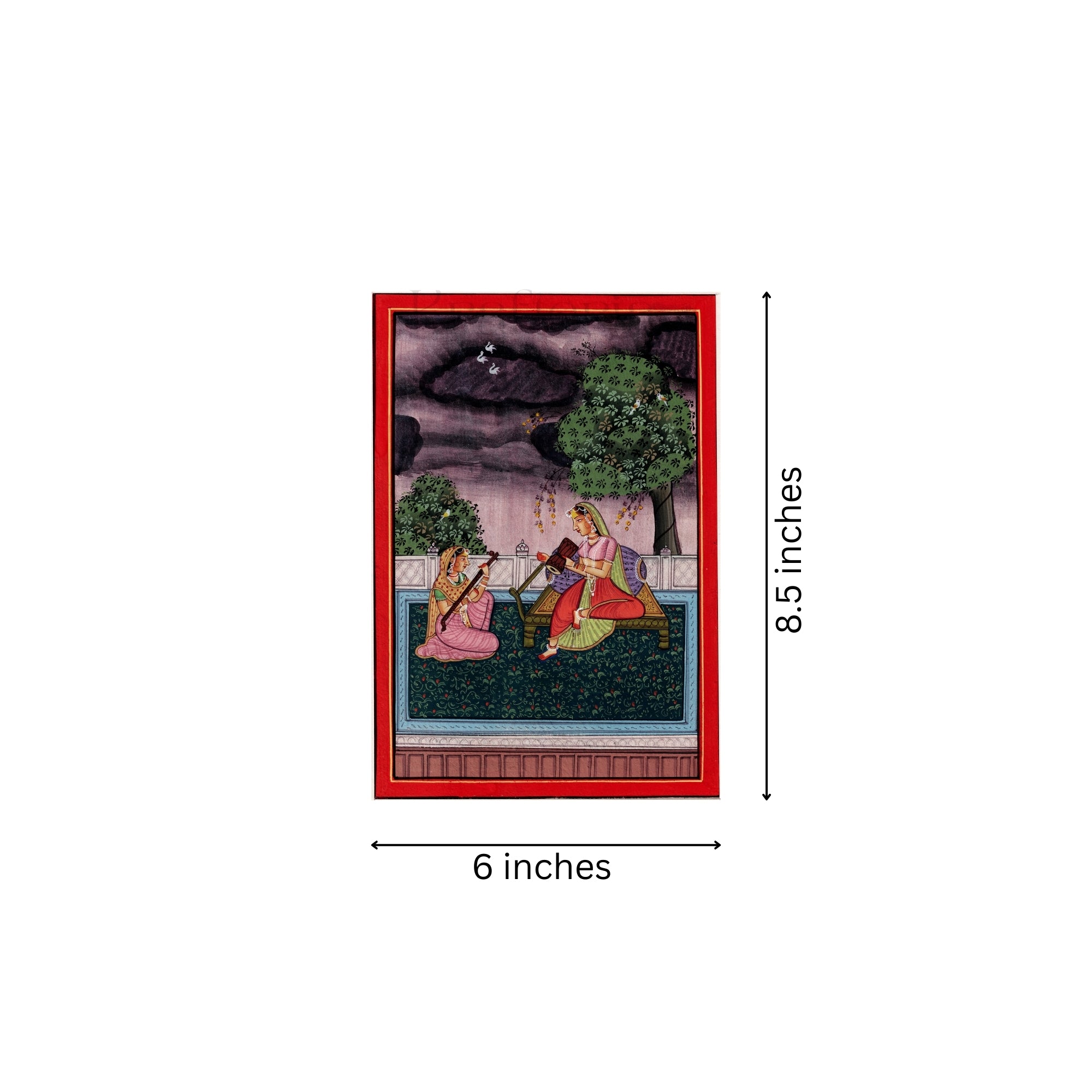 Mughal Royal Ladies in a Garden - Miniature Painting