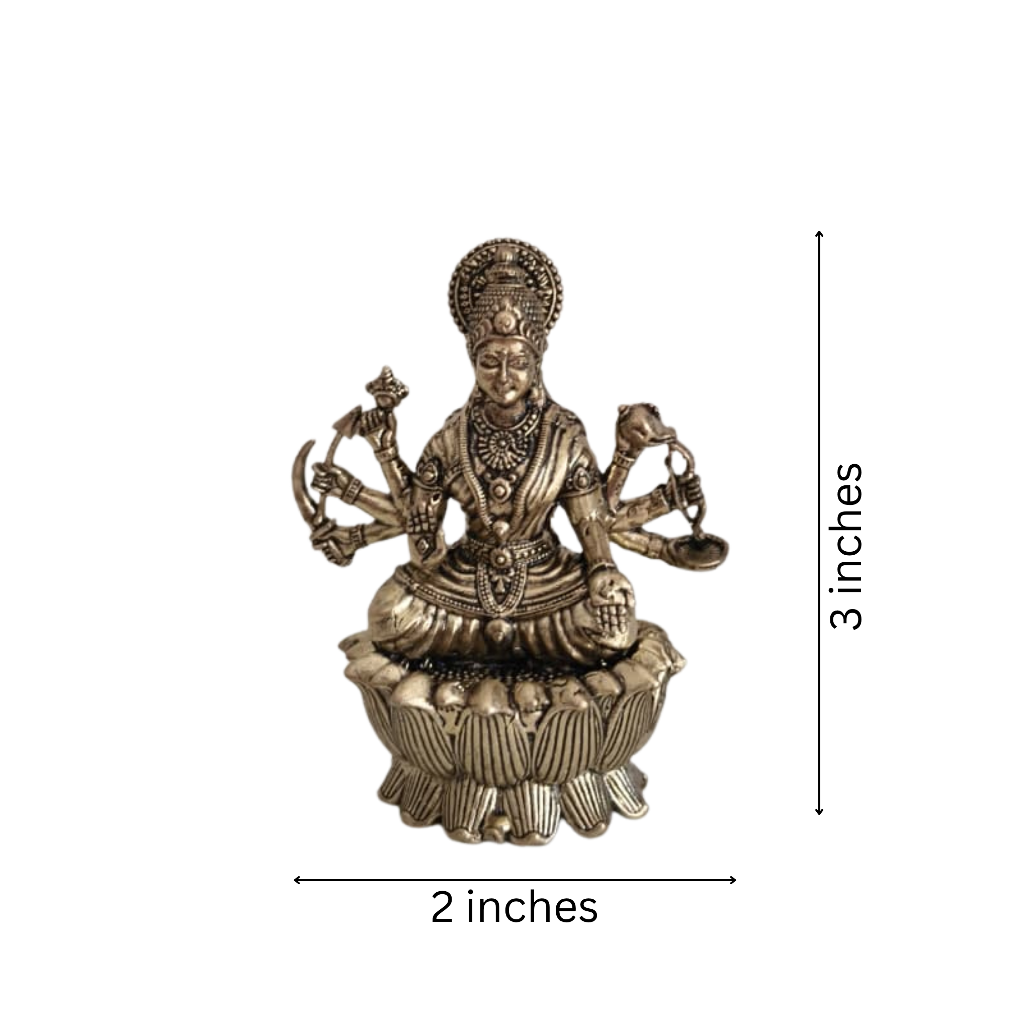 Majestic Durga Devi Brass Idol – Divine Embodiment of Strength and Protection
