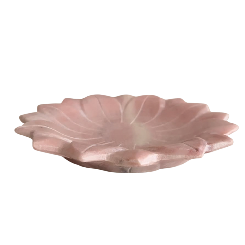 Handcrafted Marble Lotus Urli – Decorative Floral Bowl   Marble Soft Stone
