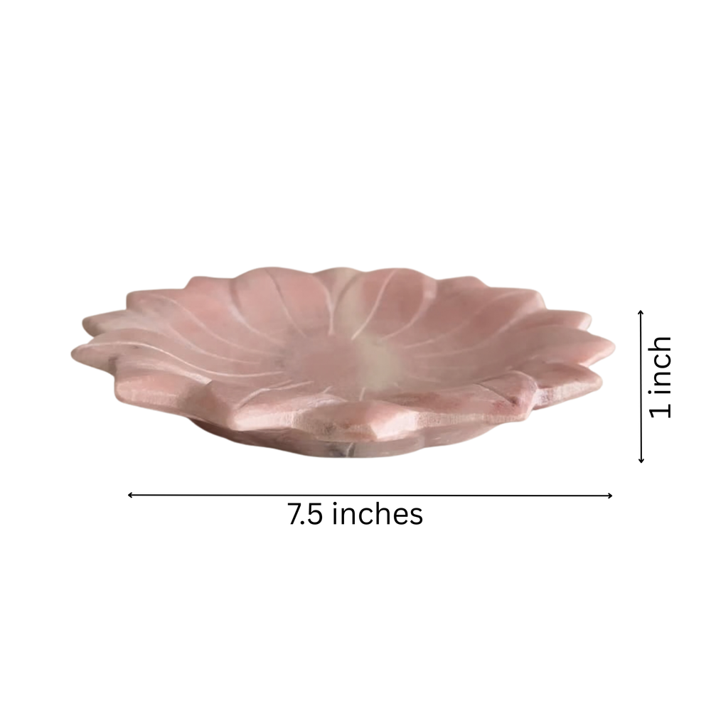 Handcrafted Marble Lotus Urli – Decorative Floral Bowl   Marble Soft Stone
