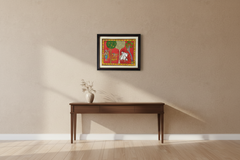 Hand-Painted Rural Harvest & Toddy Tapping Cheriyal Painting   Cheriyala Painting
