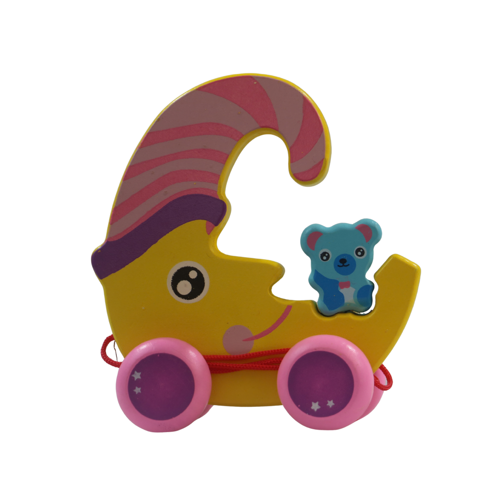 Colourful Channapatna wooden pulling toy handcrafted by artisans