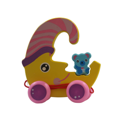 Colourful Channapatna wooden pulling toy handcrafted by artisans