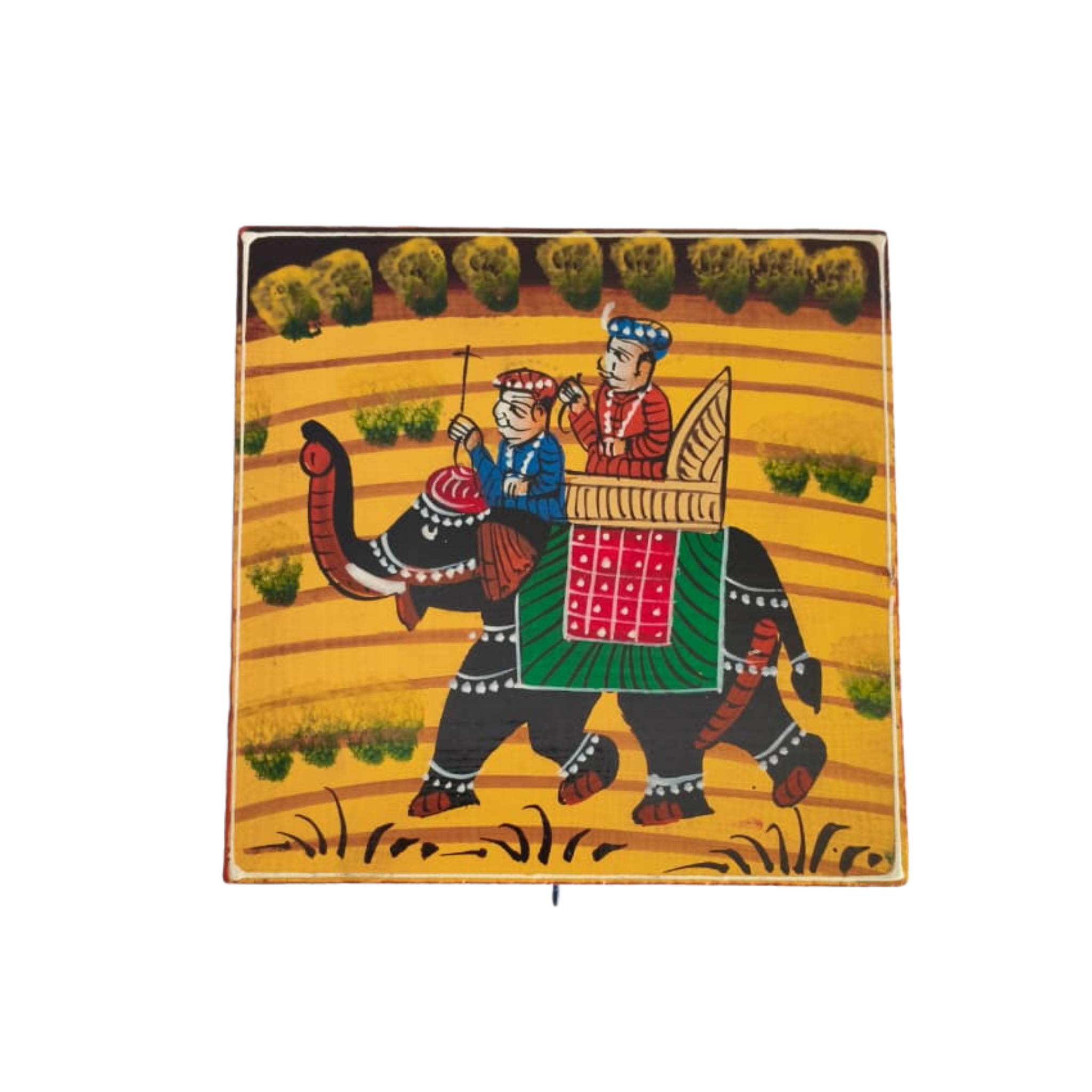Colorful Hand-Painted Royal Elephant Wooden Jewellery Box