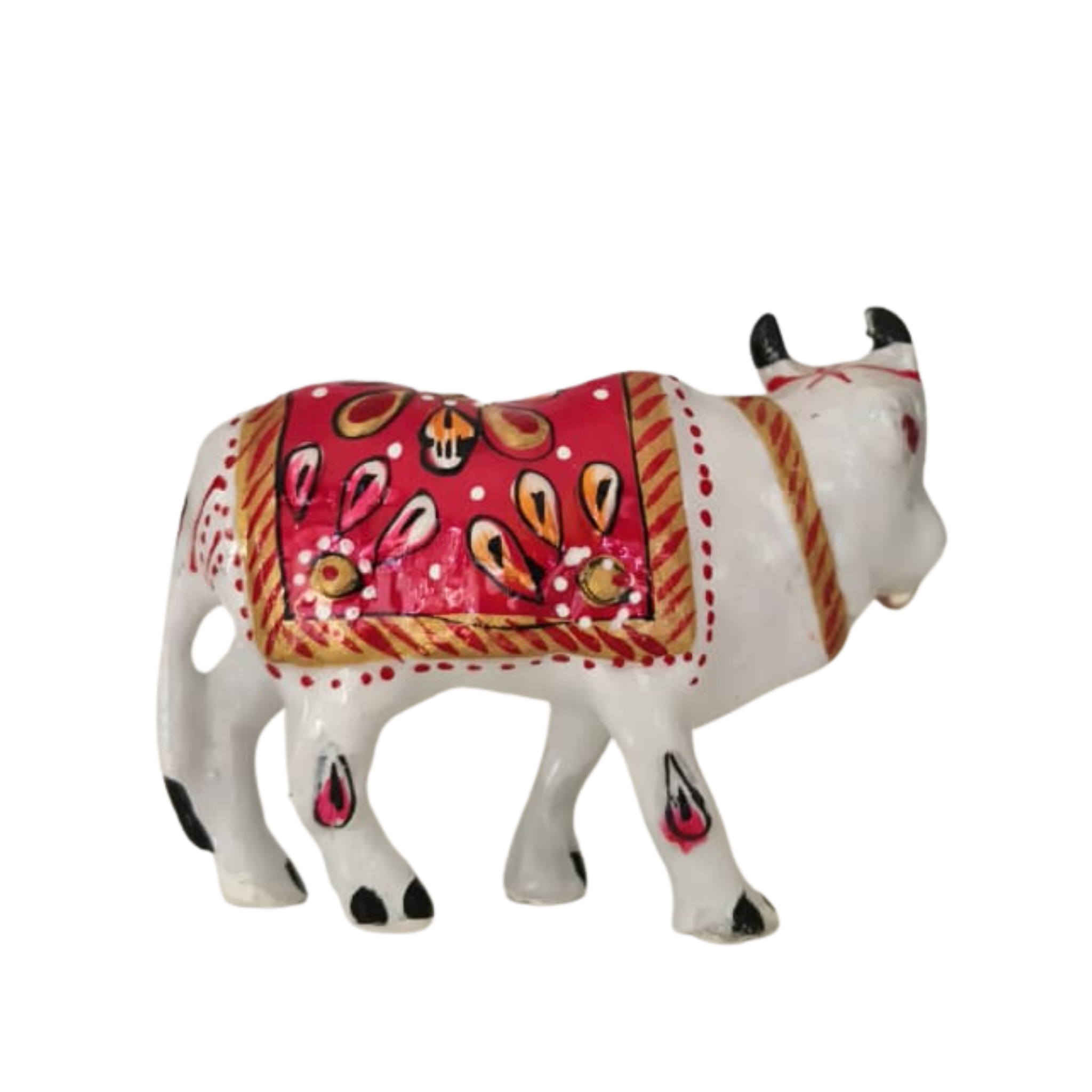 Hand-Painted Metal Cow