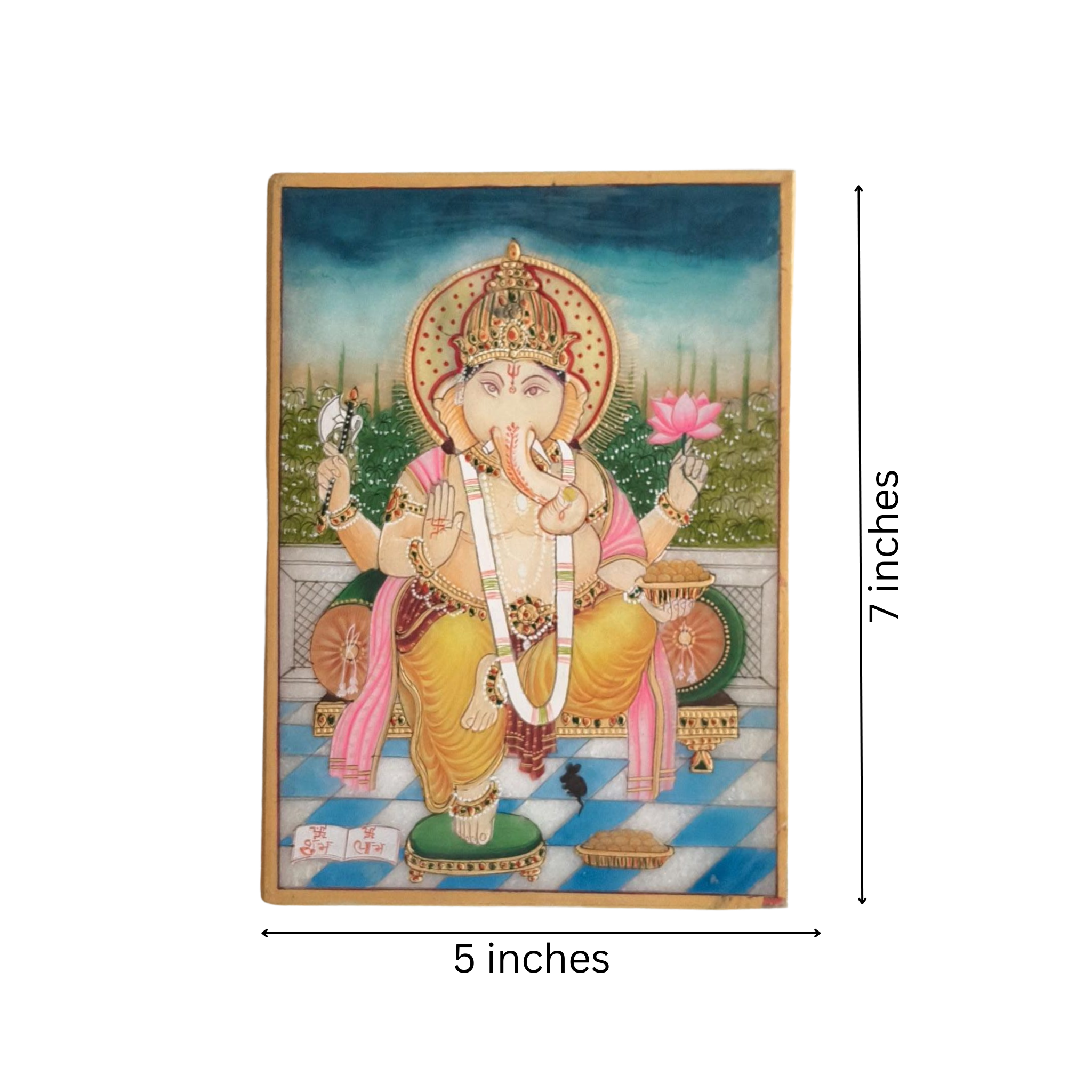 Lord Ganesha Marble Rajasthani Painting