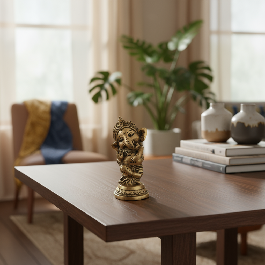 Little Lord Ganesha Brass Idol