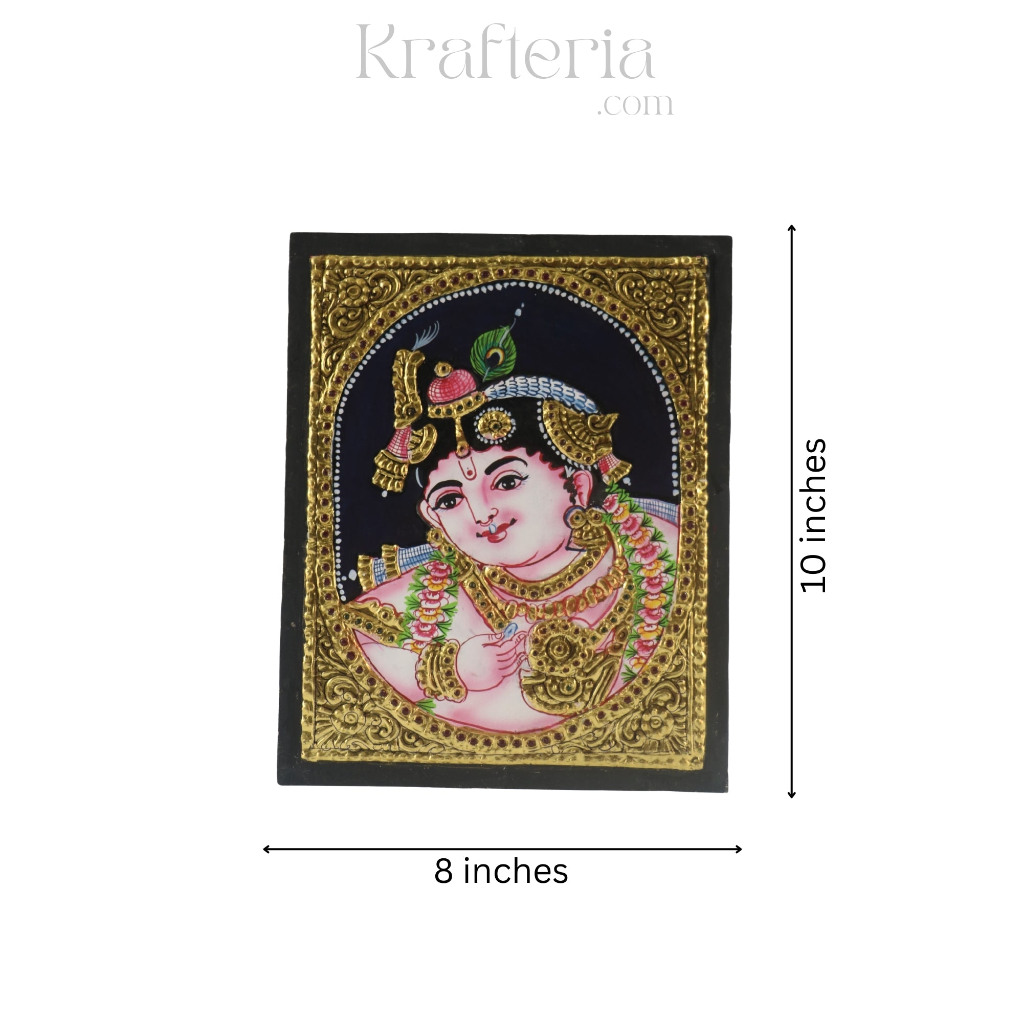 Little Krishna’s Divine Childhood – Thanjavur Painting
