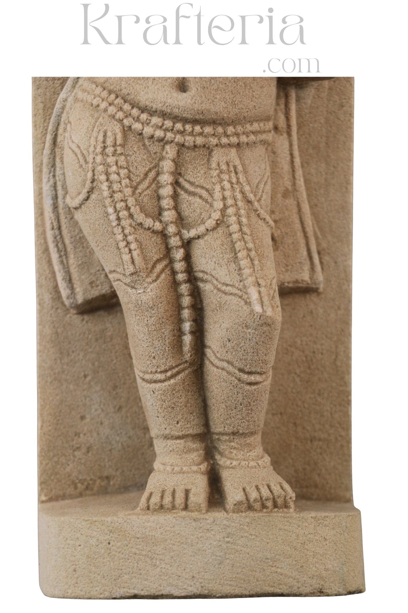Ancient Elegance - Sandstone Relief of a Celestial Being