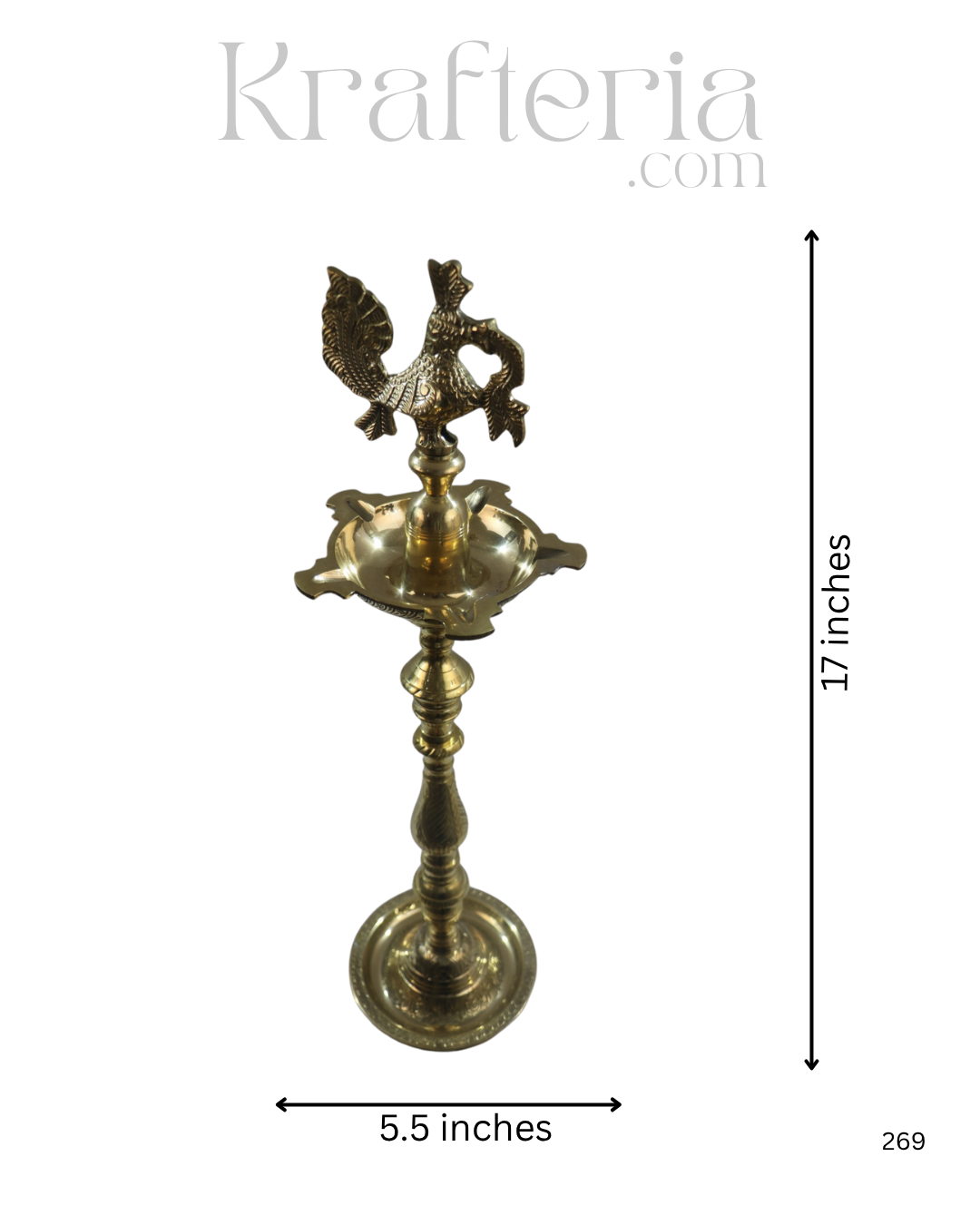 Brass Standing Deepam – Tall Oil Lamp for Pooja