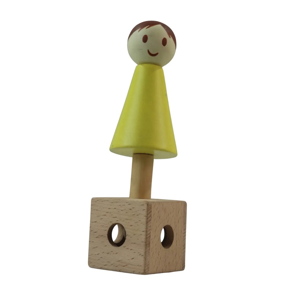 Girl Sculpture on Cube-Shaped Stand – Contemporary Home Decor   Wooden Lacquerware&toys