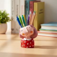 Decorative Girl Pen Stand – Cute & Functional Desk Accessory