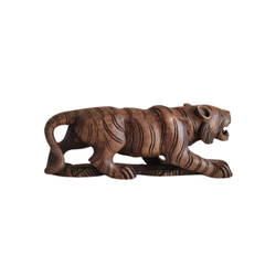 Hand-Carved Wooden Tiger Figurine