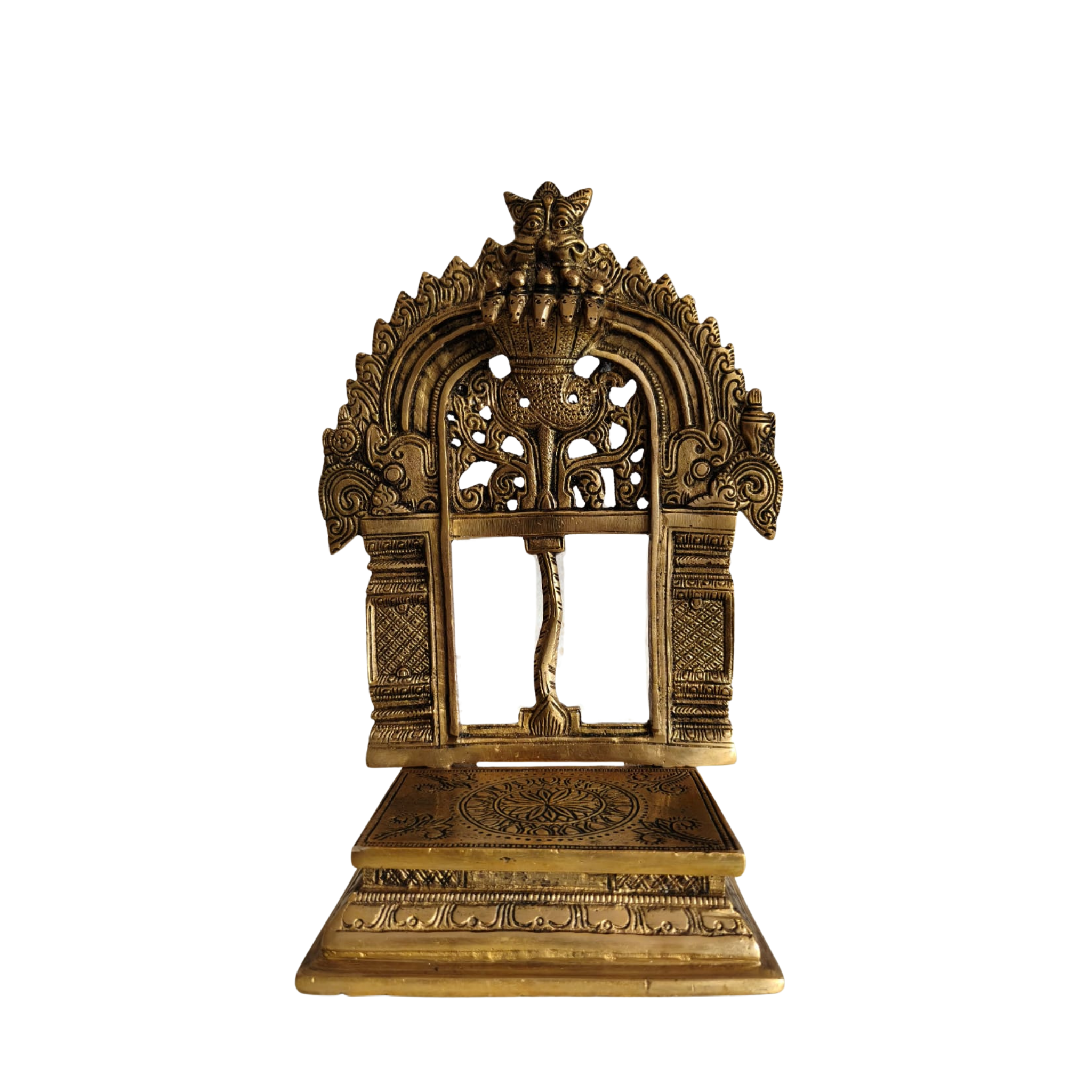Intricately Carved Brass Prabhavali (Deity Arch)