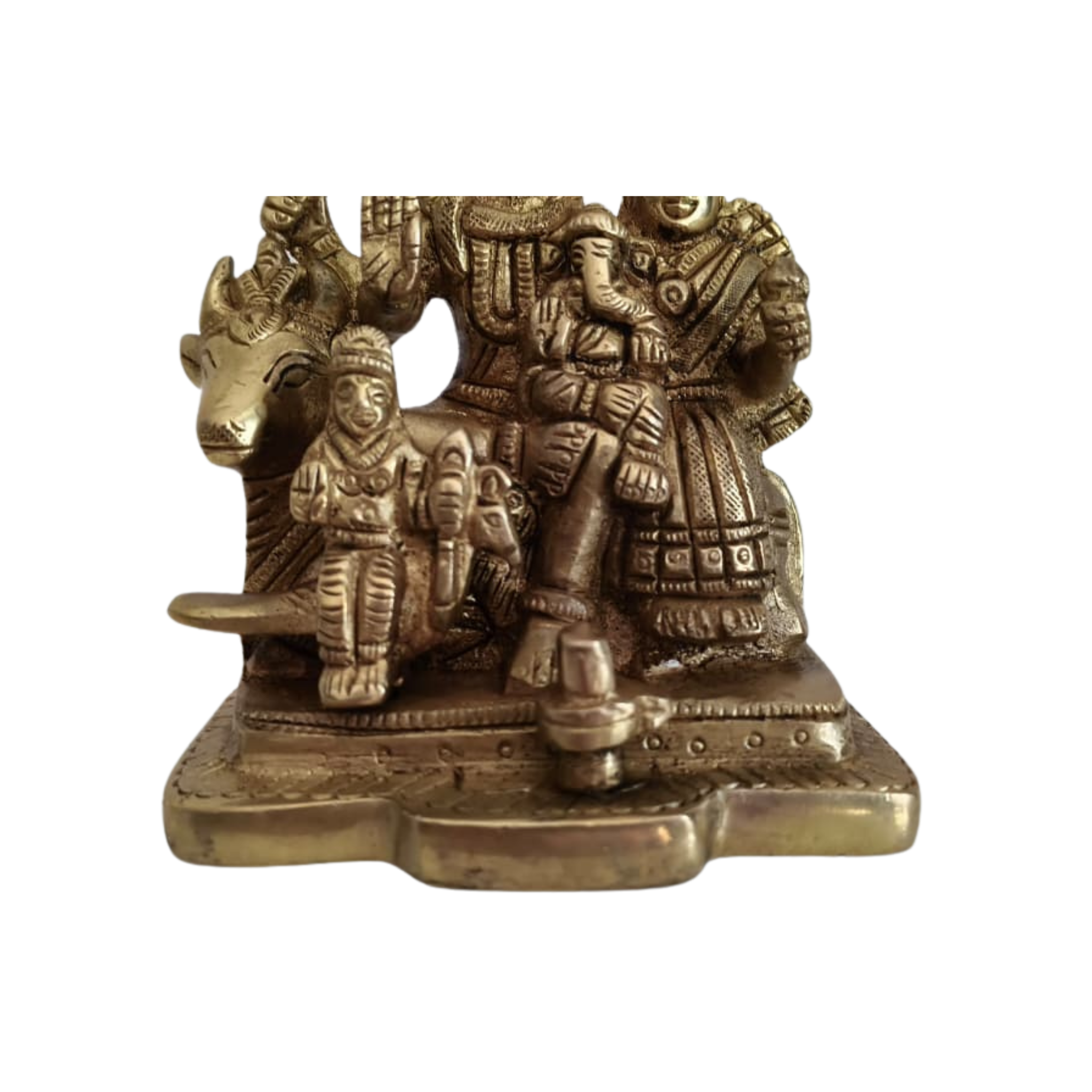 Brass Shiva Parivar on Nandi – Divine Family Idol for Conjugal Harmony and Auspiciousness