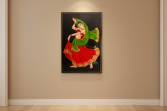 Traditional Nirmal painting of classical dancer