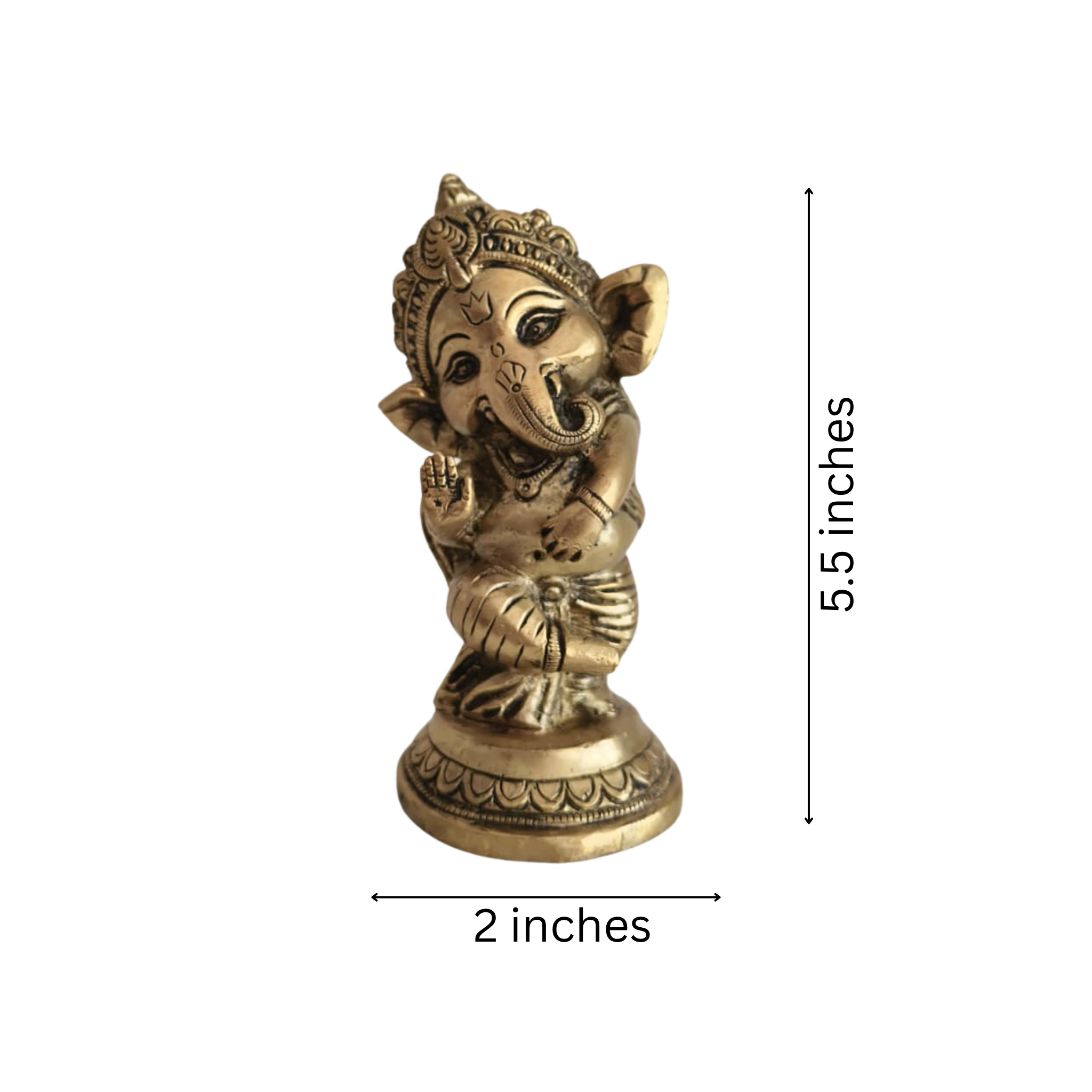 Little Lord Ganesha Brass Idol