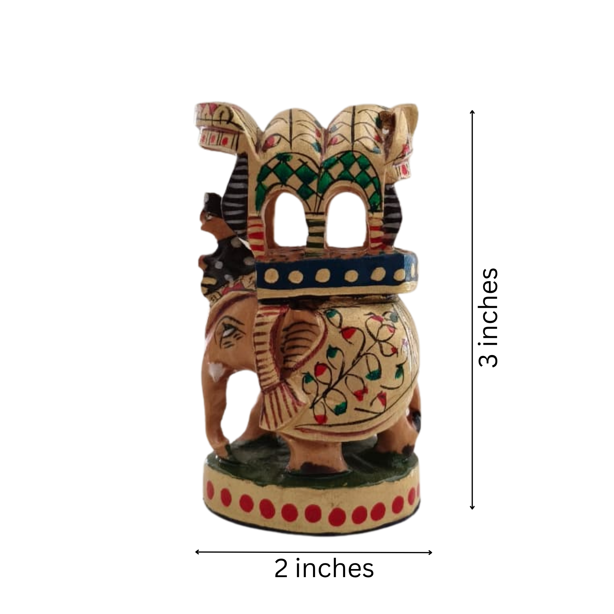 Handprinted Ambari Elephant | Decorative Miniature Figurine