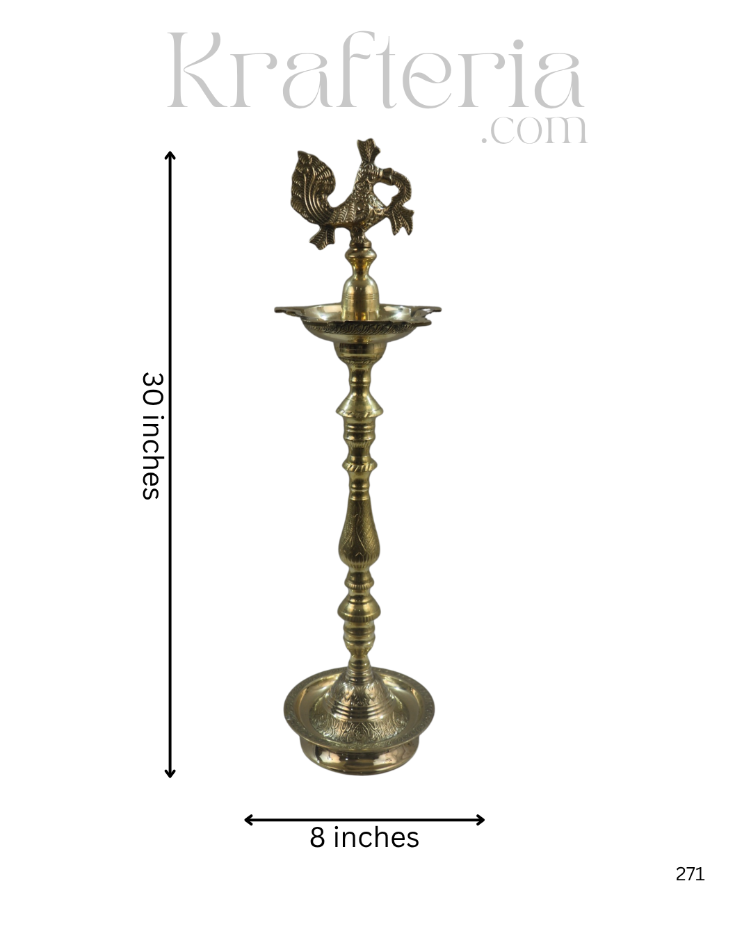 Brass Standing Deepam – Tall Oil Lamp for Pooja