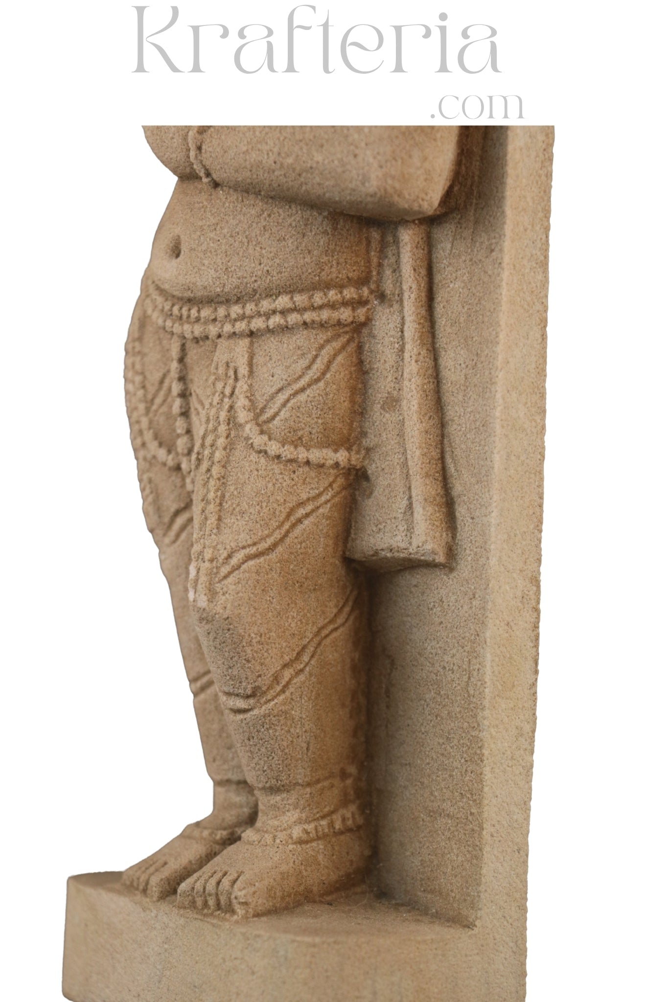 Ancient Elegance - Sandstone Relief of a Celestial Being