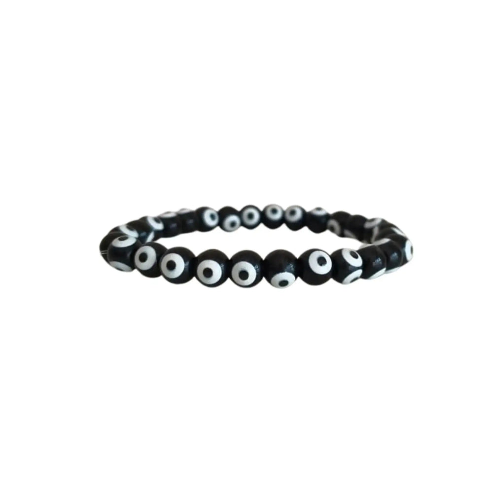 Black Evil Eye Beaded Bracelet – Protective Nazar Stretch Bracelet   Fashion