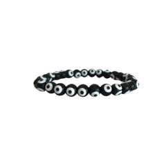 Black Evil Eye Beaded Bracelet – Protective Nazar Stretch Bracelet   Fashion