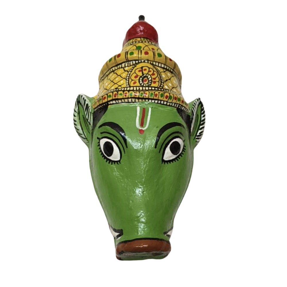 Cheriyal Varahi Mata Face Mask Wall Hanging – Telangana Art Decor   wall decor