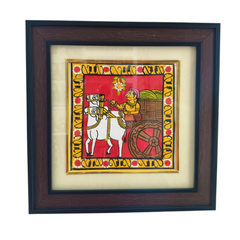 Hand-Painted Bullock Cart (Edla Bandi) - Traditional Cheriyal Folk Art   Cheriyala Painting