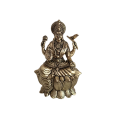 Divine Goddess Lakshmi Brass Idol – Epitome of Prosperity and Grace