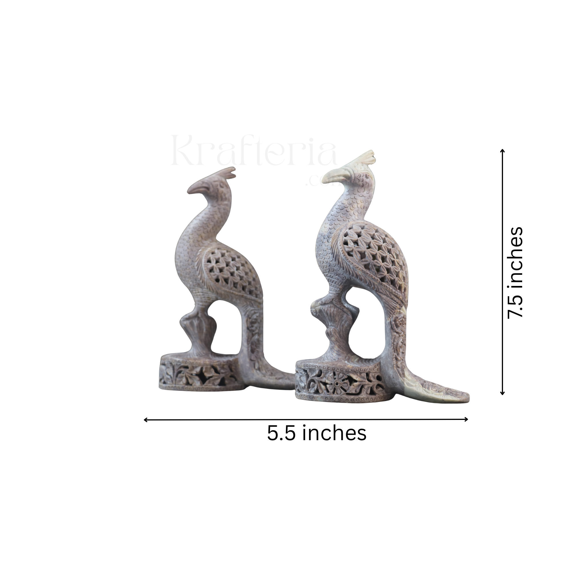 Peacock Pair with Fine Jali Carving – Ethnic Indian Handicraft Figurines