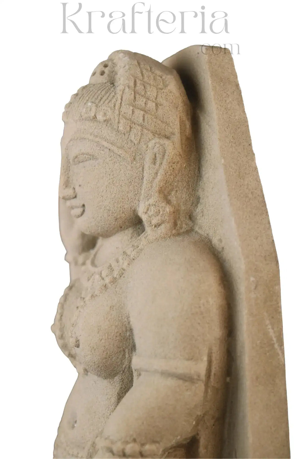 Divine Ornamentation - Apsara in the Act of Shringar   Sand Stone