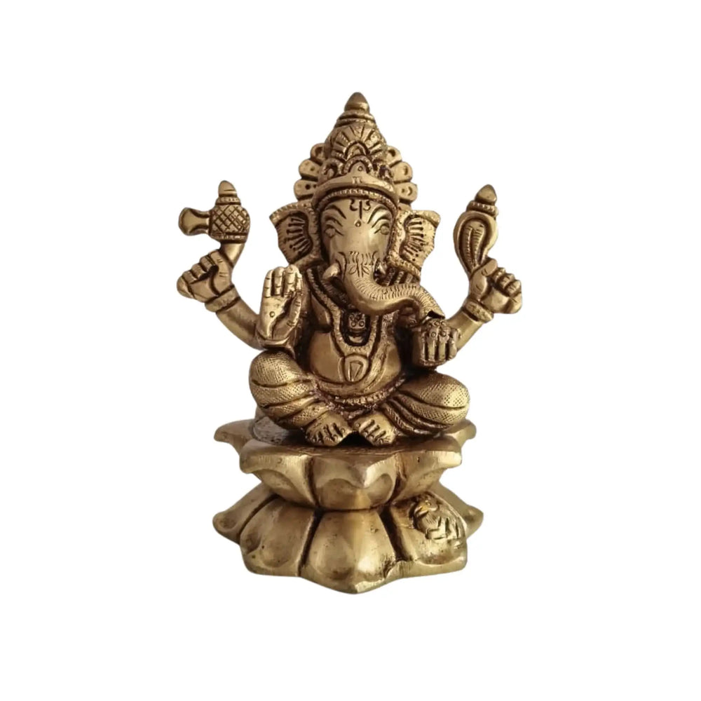 Brass Ganesha Sculpture: Symbol of Prosperity, Intellect, and Protection   Brass Ware