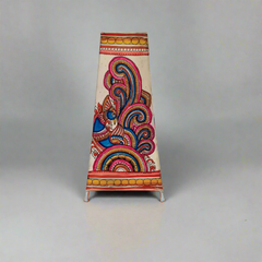 Traditional Indian Leather Art Lamp with Mythological Motif