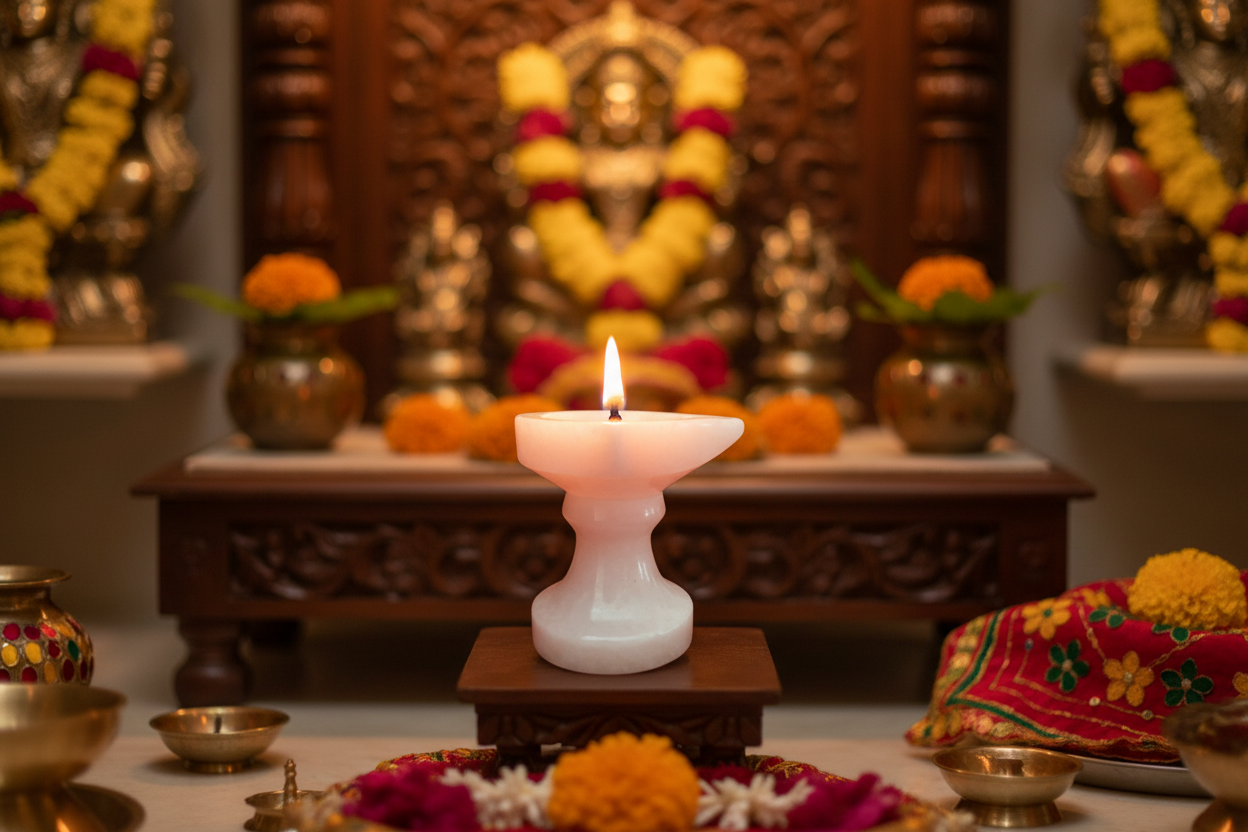 Handcrafted Marble Deepam/DIyas-Perfect for Puja & Home Decor   Marble Soft Stone