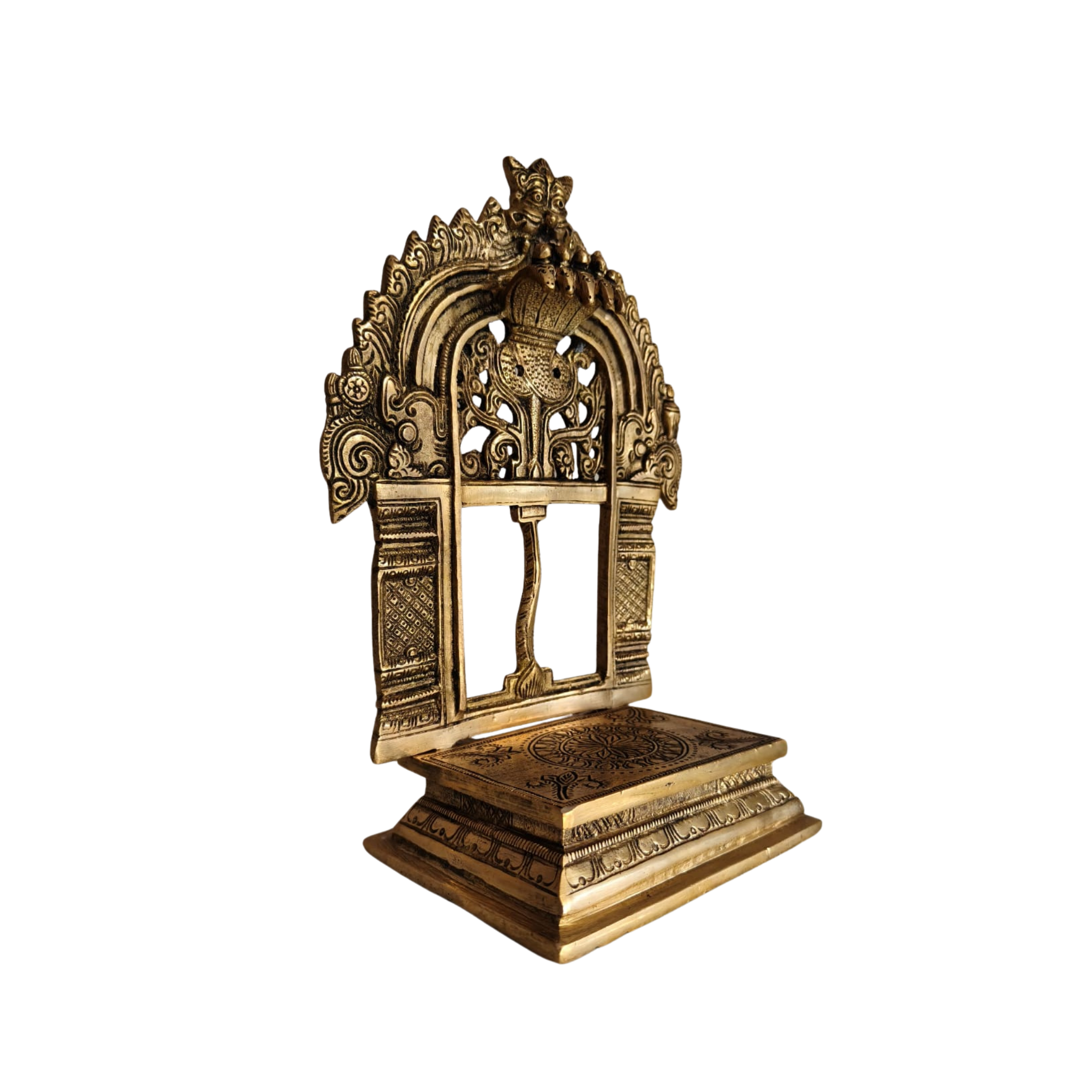Intricately Carved Brass Prabhavali (Deity Arch)