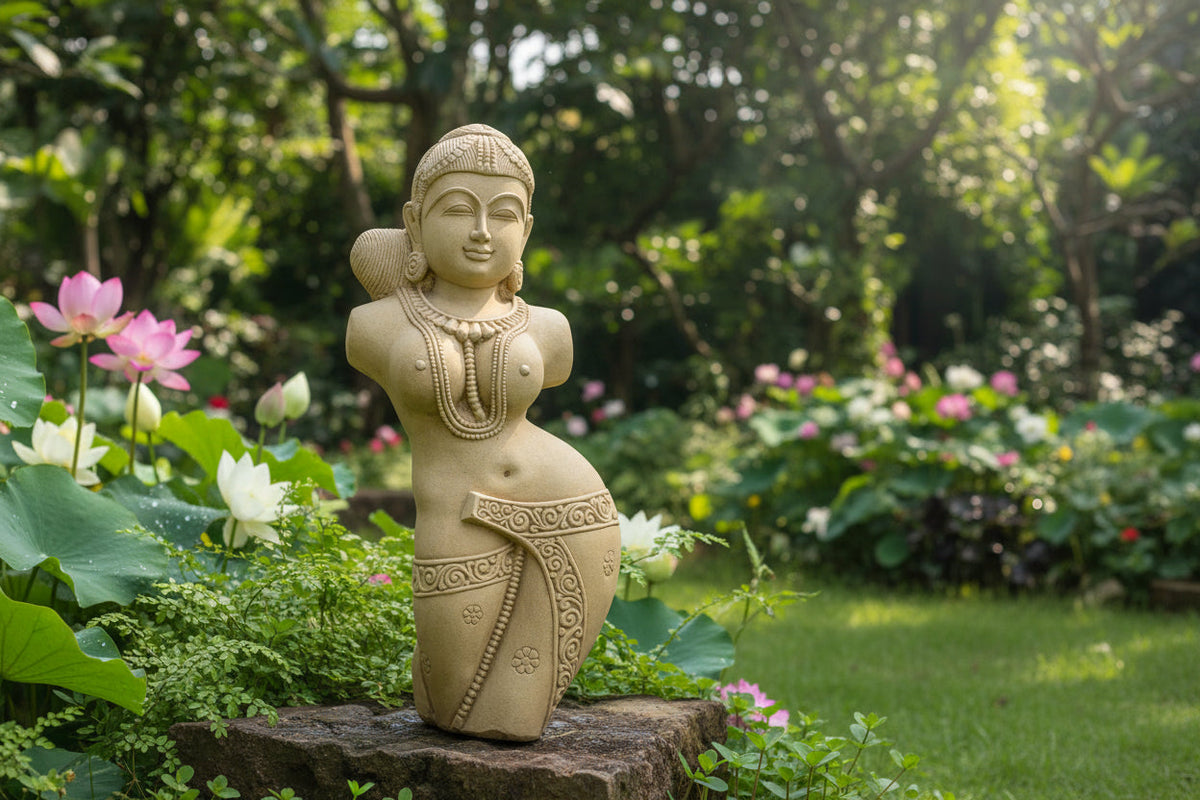 Ethereal Beauty - A Sandstone Devangana Sculpture   Sand Stone