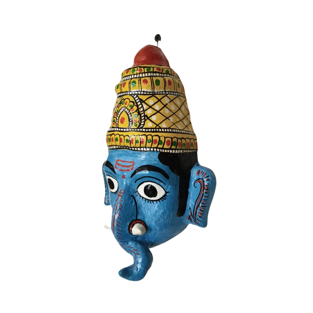 Handcrafted Ganesha Mask Wall Hanging – Cheriyal Art Decor   wall decor