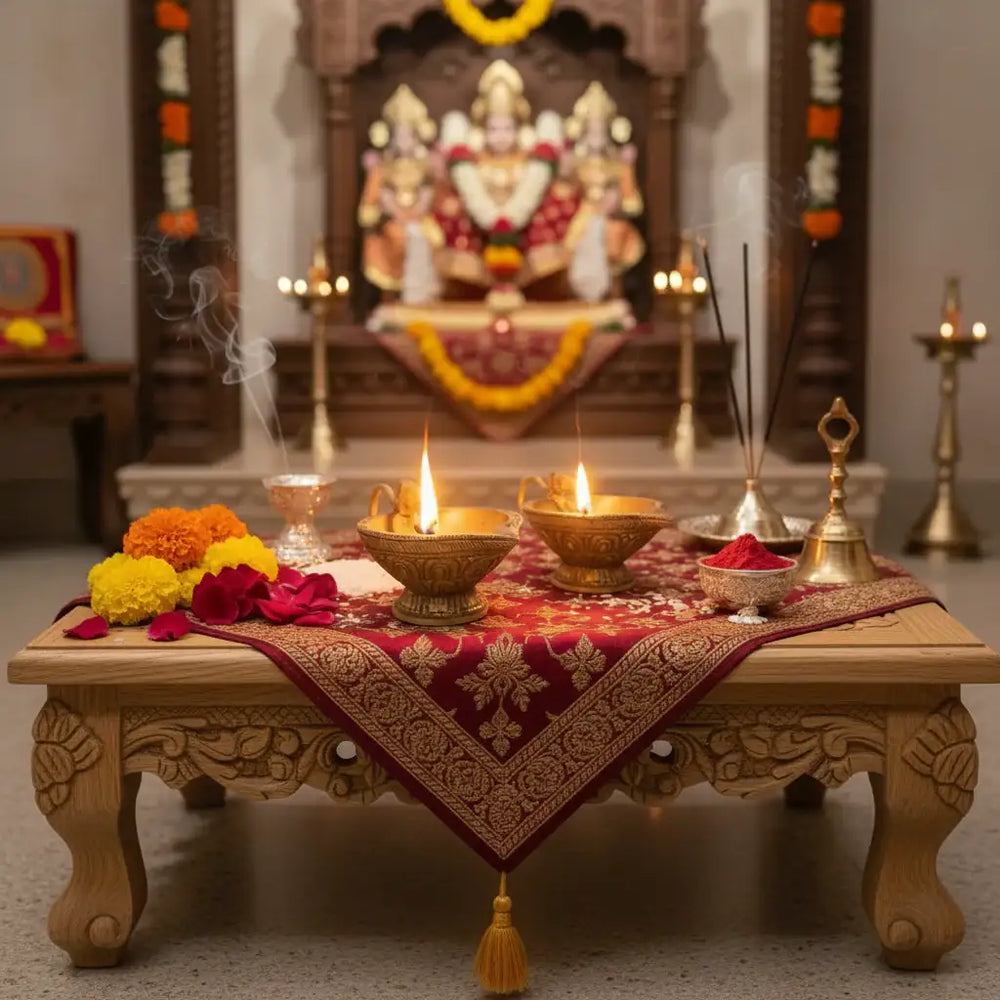 Pair Traditional Brass Oil Lamp (Diya) with Elephant Handle   Brass Ware