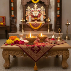 Pair Traditional Brass Oil Lamp (Diya) with Elephant Handle   Brass Ware