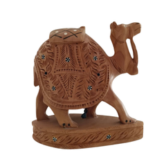 Intricately Hand-Carved Wooden Camel | Rustic Home Decor Piece