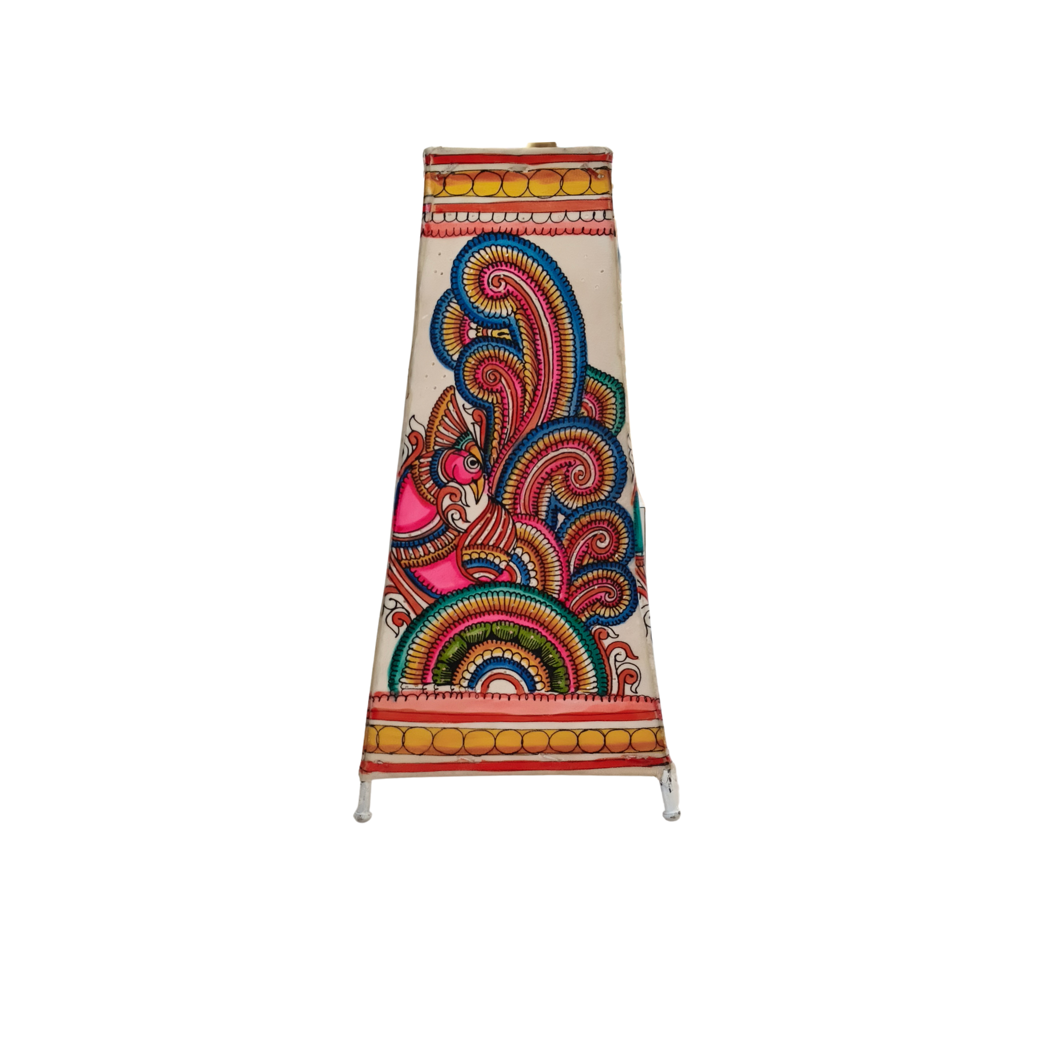 Traditional Indian Leather Art Lamp with Mythological Motif