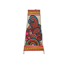 Traditional Indian Leather Art Lamp with Mythological Motif