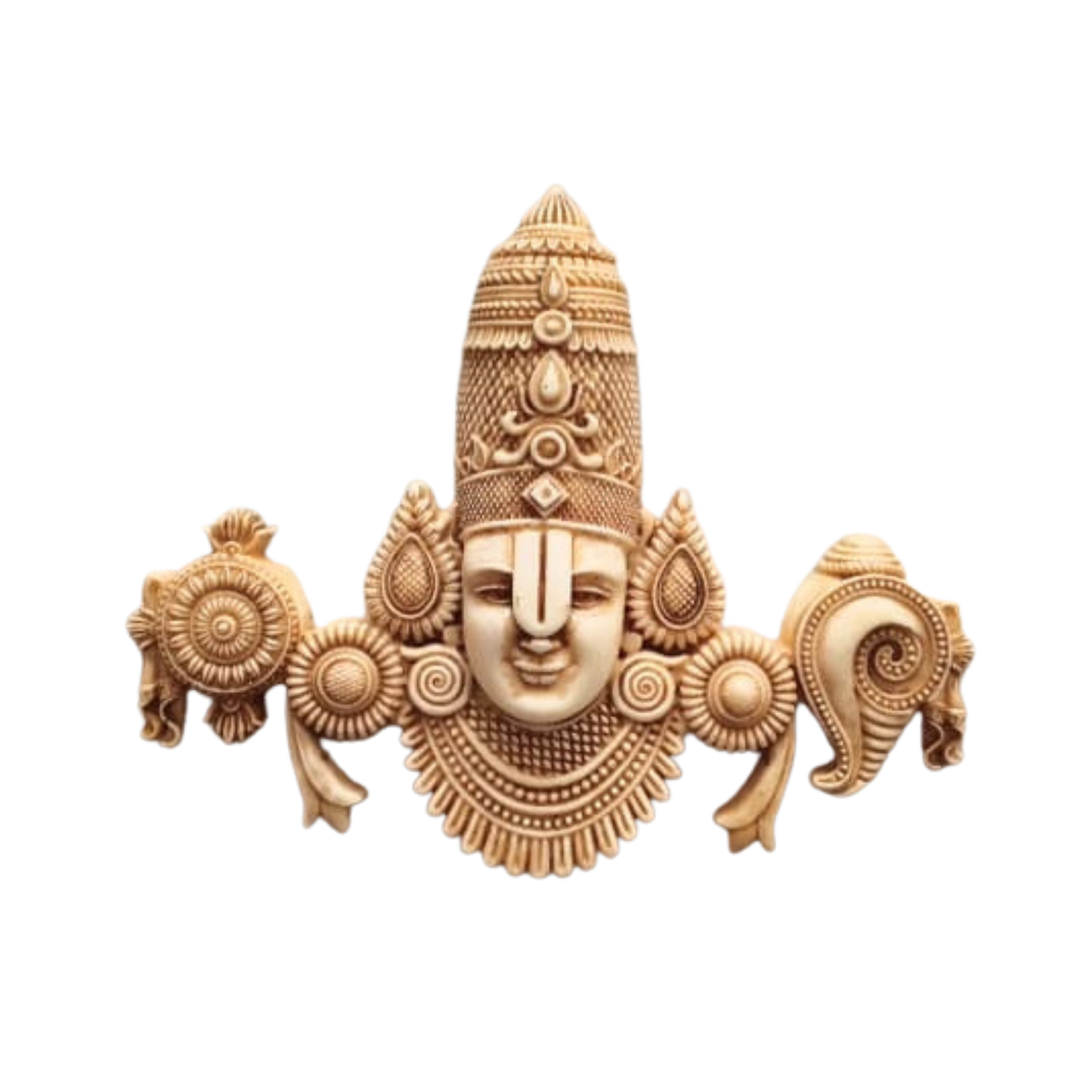 Intricately Carved Tirupati Balaji Swamy Face Wall Hanging