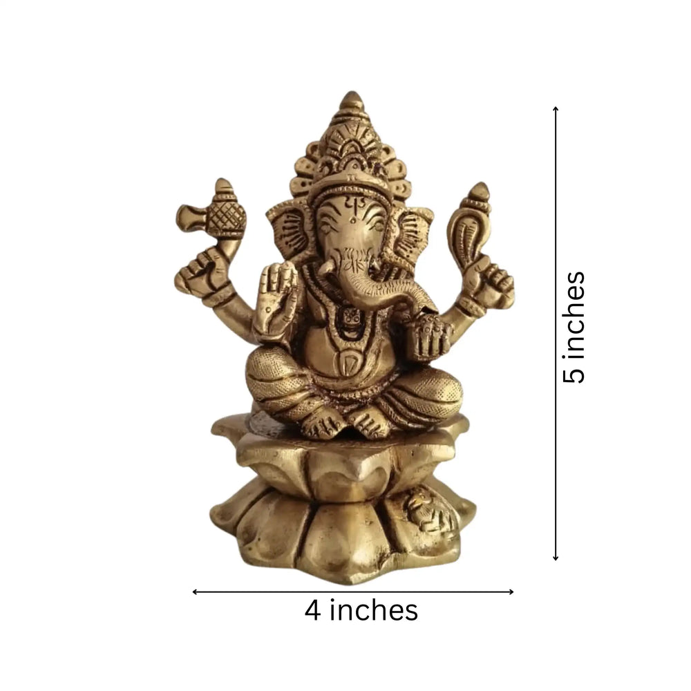 Brass Ganesha Sculpture: Symbol of Prosperity, Intellect, and Protection   Brass Ware