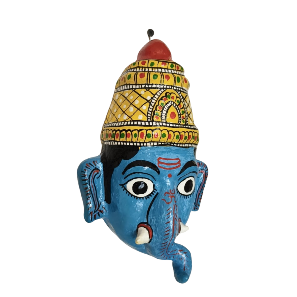 Handcrafted Ganesha Mask Wall Hanging – Cheriyal Art Decor   wall decor