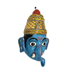 Handcrafted Ganesha Mask Wall Hanging – Cheriyal Art Decor   wall decor